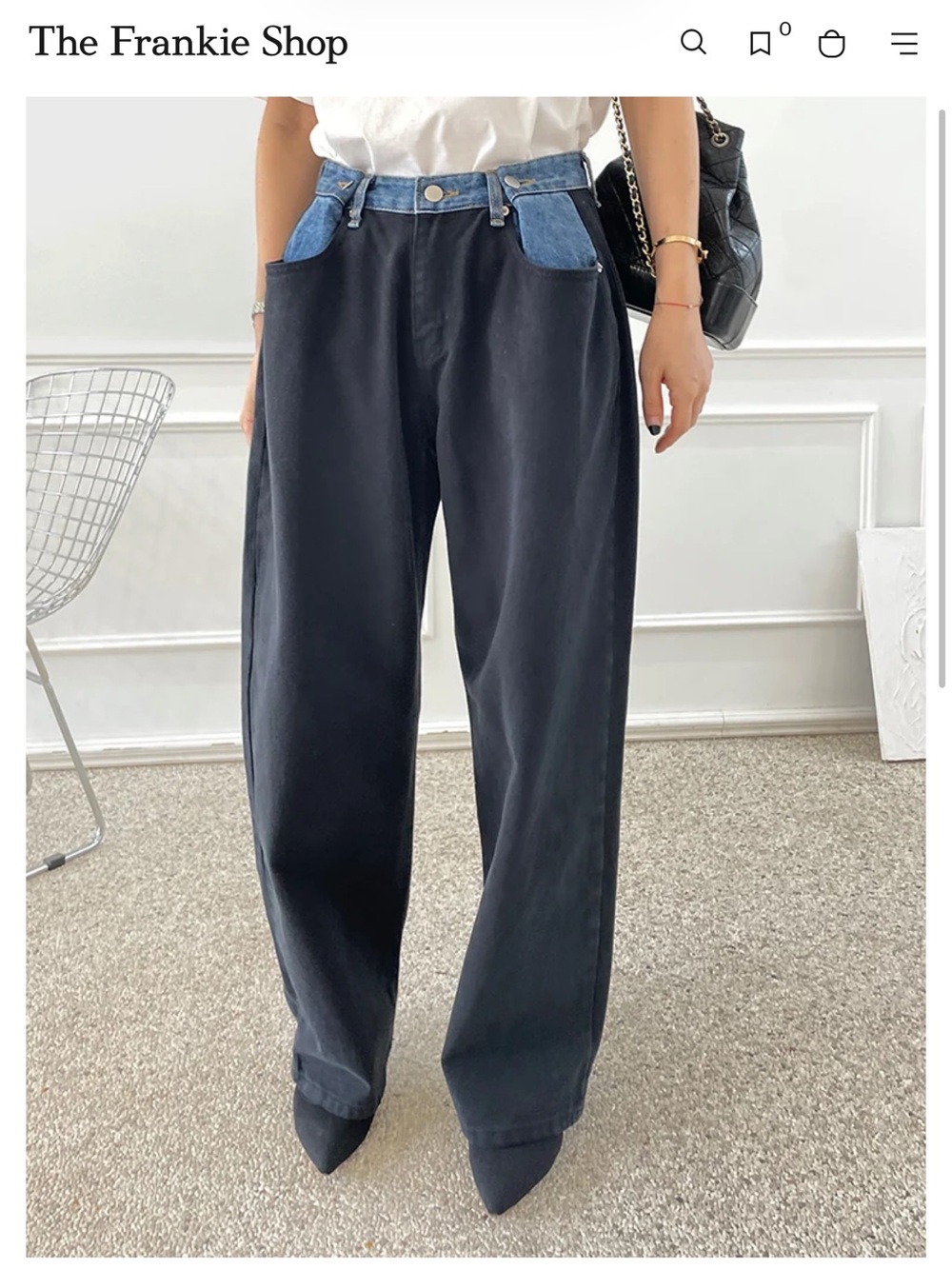 The Frankie shop hayla contrast denim jeans